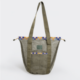 Meshie Bucket Bag | Olive Checker - Jet Utility Shopper Bag by Thandana