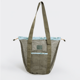 Meshie Bucket Bag | Olive Crazy Daisy - Sage Utility Shopper Bag by Thandana