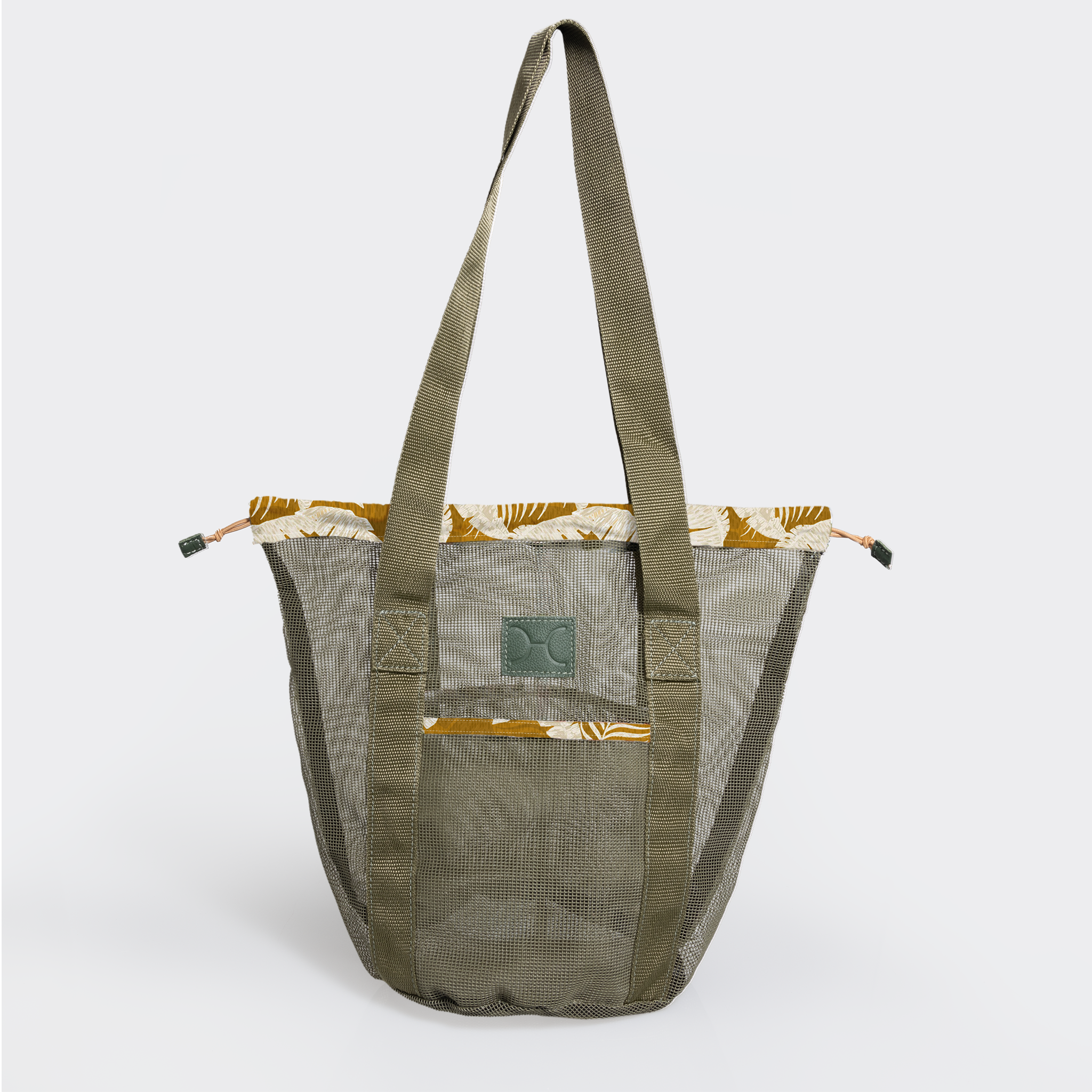 Meshie Bucket Bag | Olive Fauna - Earth Utility Shopper Bag by Thandana