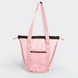 Meshie Bucket Bag | Pink Cheetah - Coffee Utility Shopper Bag by Thandana