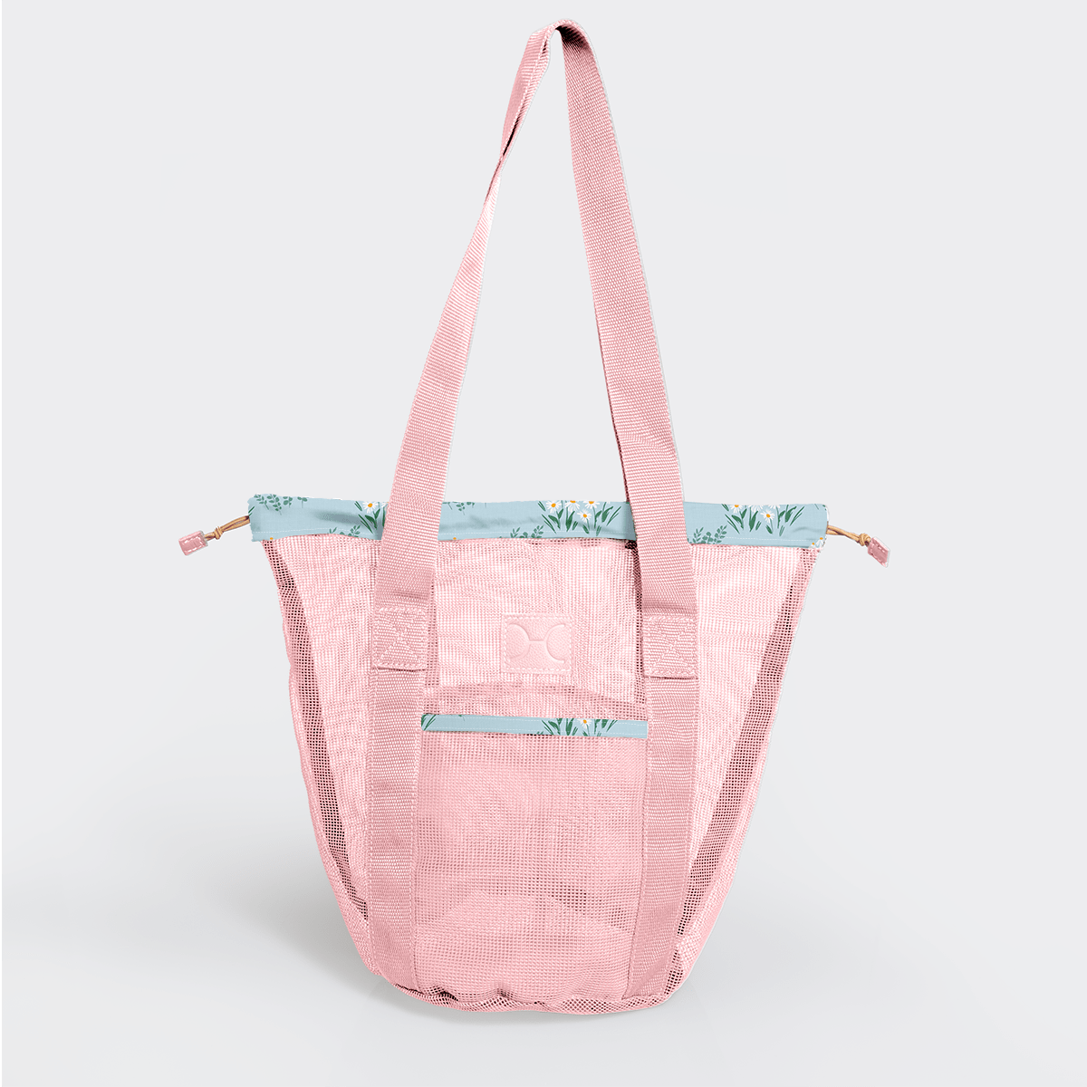 Meshie Bucket Bag | Pink Crazy Daisy - Sage Utility Shopper Bag by Thandana