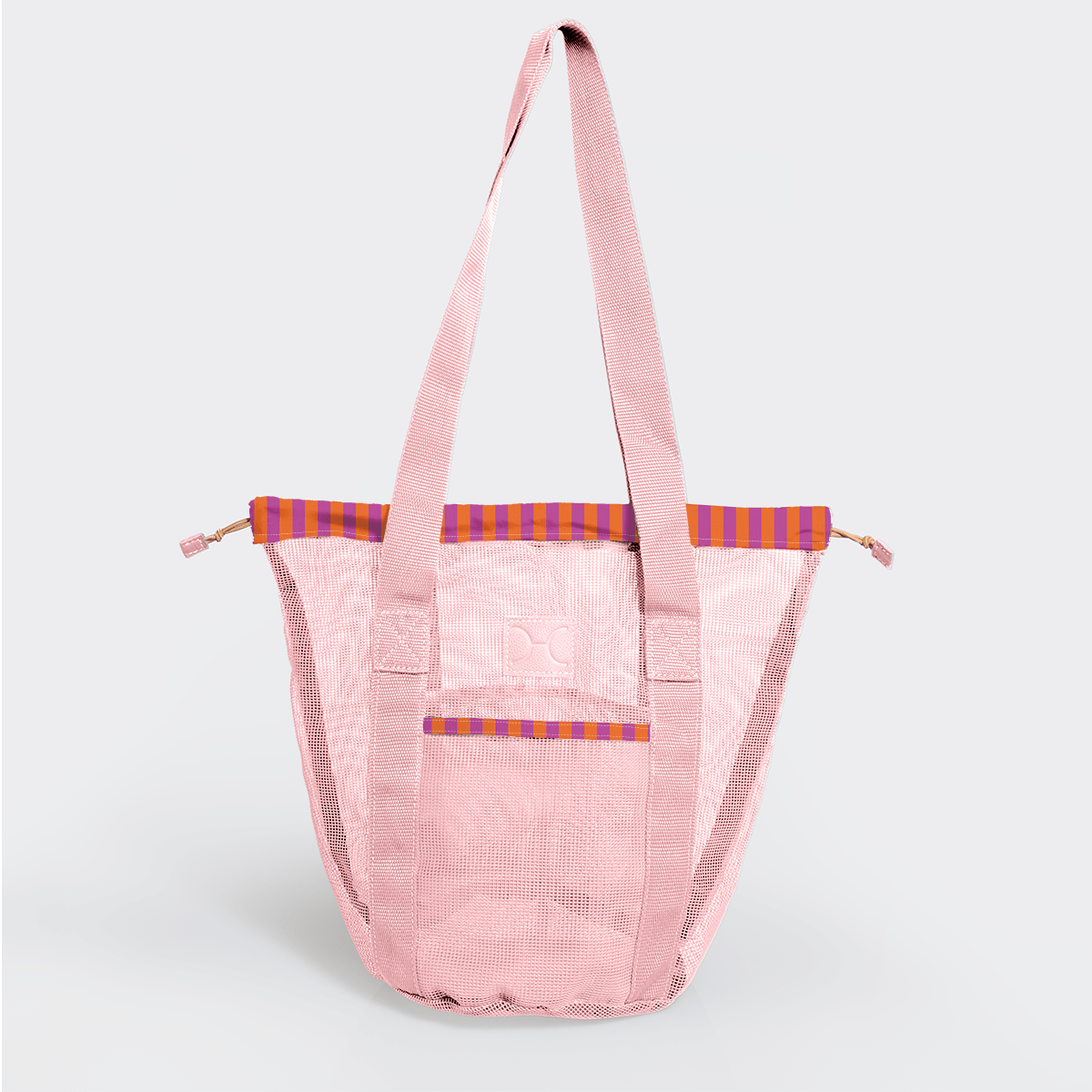 Meshie Bucket Bag | Pink Linear - Preppy Utility Shopper Bag by Thandana