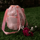 Meshie Bucket Bag | Pink Utility Shopper Bag by Thandana