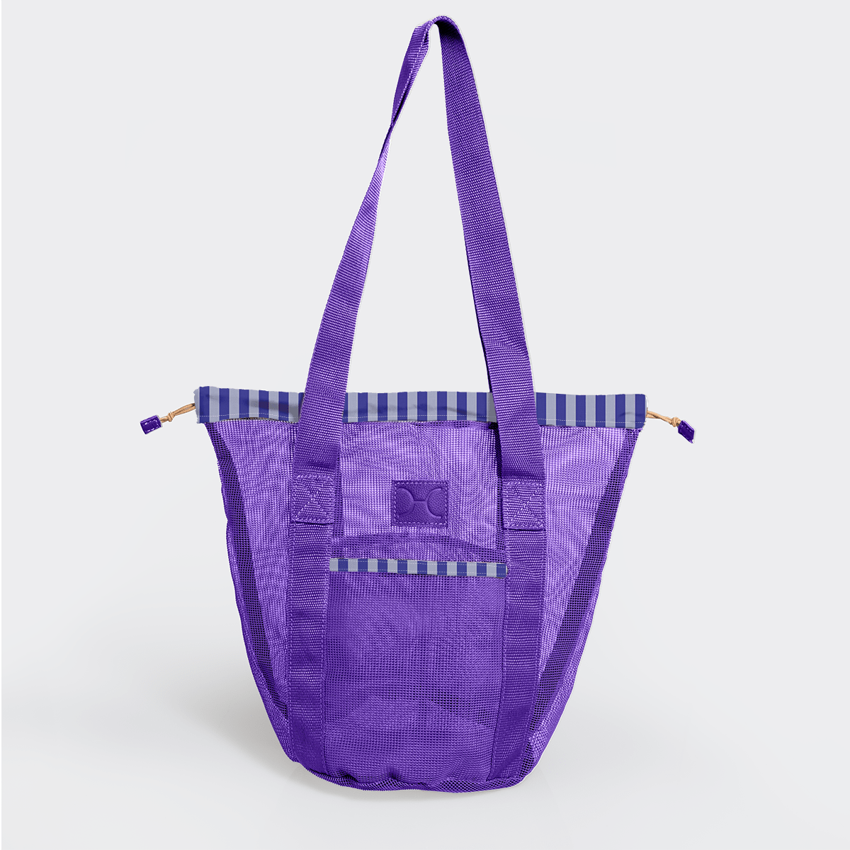 Meshie Bucket Bag | Purple Linear - Jet Utility Shopper Bag by Thandana