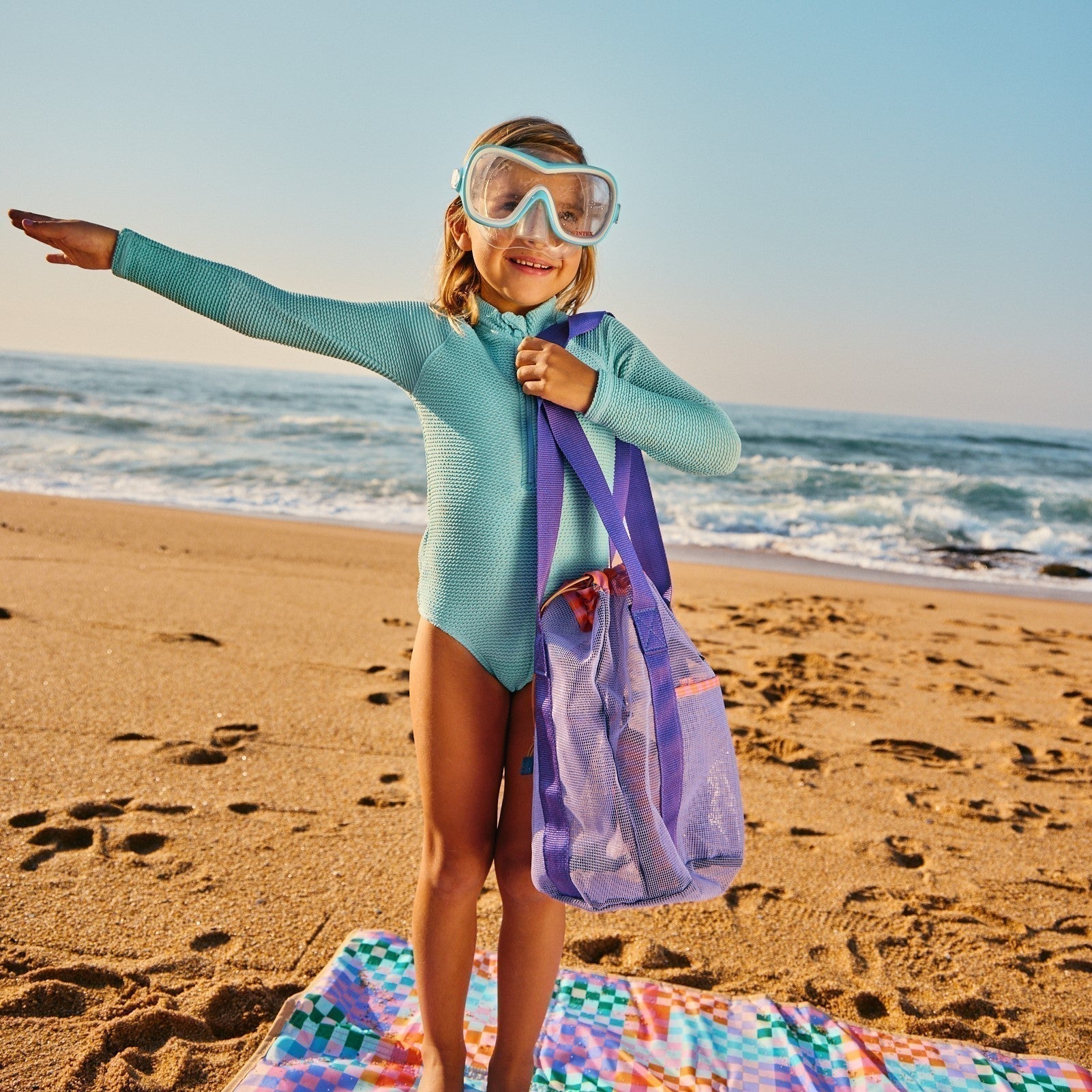 Meshie Bucket Bag | Purple Utility Shopper Bag by Thandana