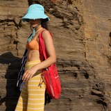 Meshie Bucket Bag | Red Utility Shopper Bag by Thandana