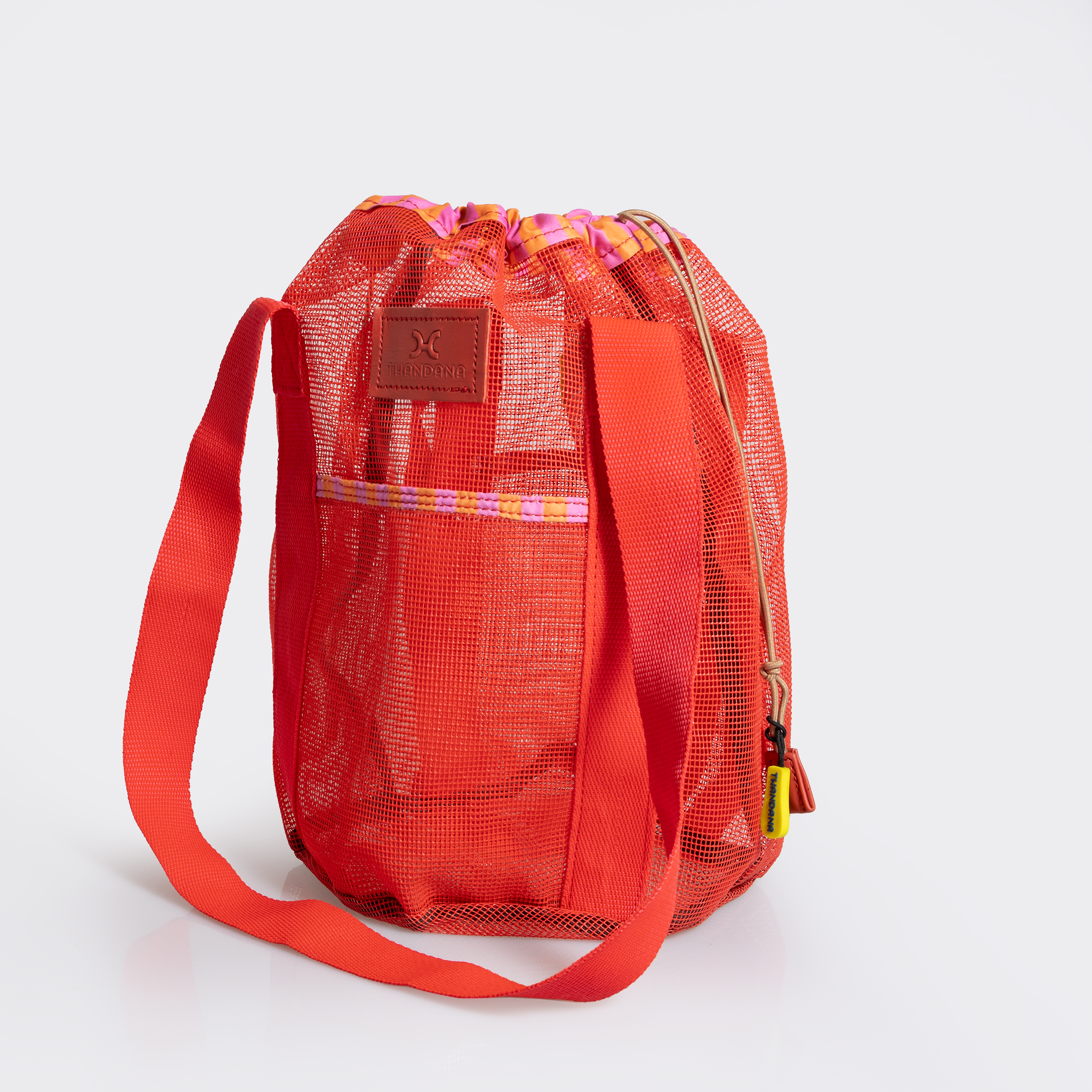 Meshie Bucket Bag | Red Utility Shopper Bag by Thandana