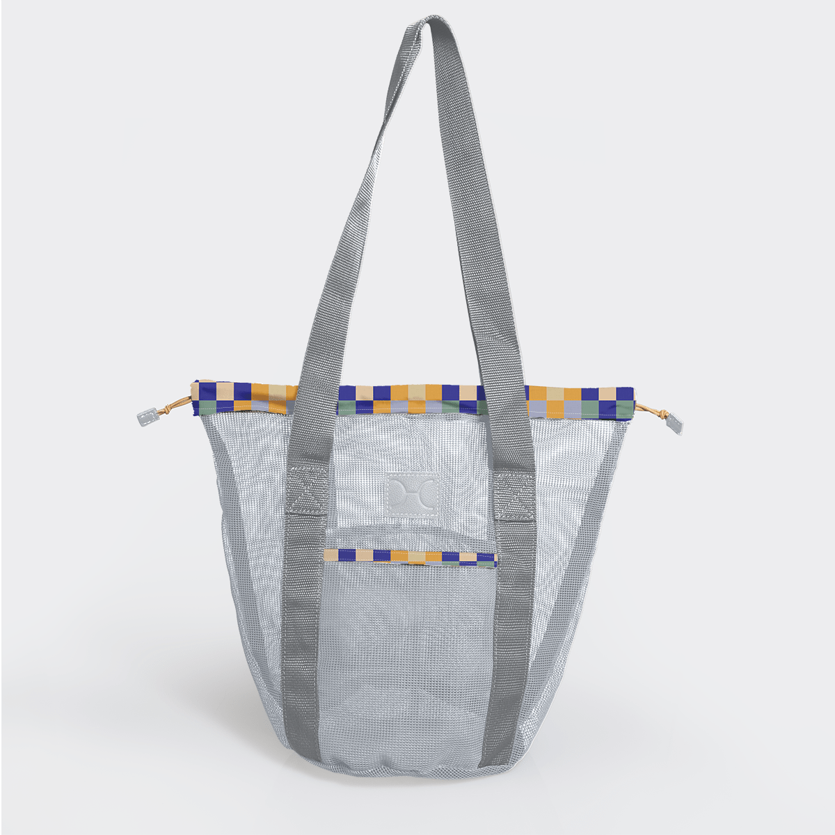 Meshie Bucket Bag | Silver Checker - Jet Utility Shopper Bag by Thandana