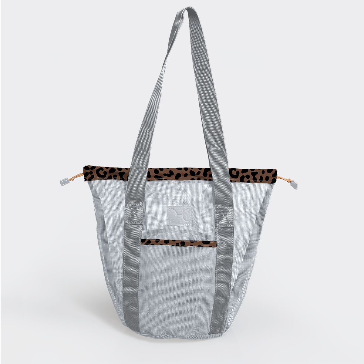 Meshie Bucket Bag | Silver Cheetah - Coffee Utility Shopper Bag by Thandana