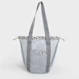 Meshie Bucket Bag | Silver Cheetah - White Utility Shopper Bag by Thandana