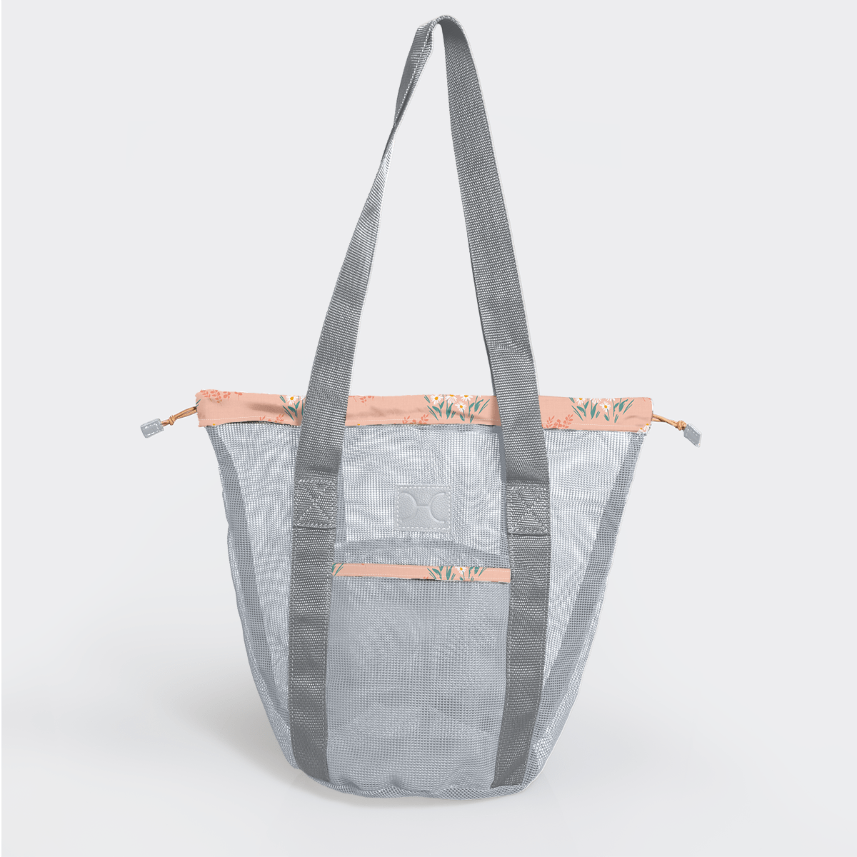 Meshie Bucket Bag | Silver Crazy Daisy - Blush Utility Shopper Bag by Thandana