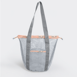 Meshie Bucket Bag | Silver Crazy Daisy - Blush Utility Shopper Bag by Thandana