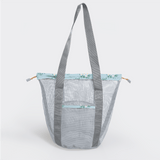 Meshie Bucket Bag | Silver Crazy Daisy - Sage Utility Shopper Bag by Thandana
