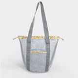 Meshie Bucket Bag | Silver Geo - Sand Utility Shopper Bag by Thandana