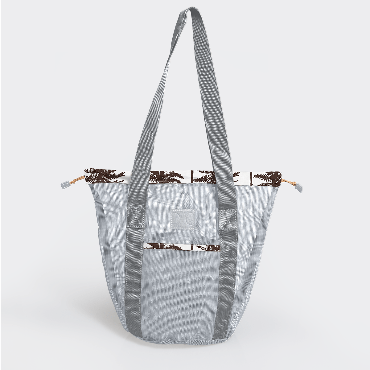 Meshie Bucket Bag | Silver Palm - Neutral Utility Shopper Bag by Thandana