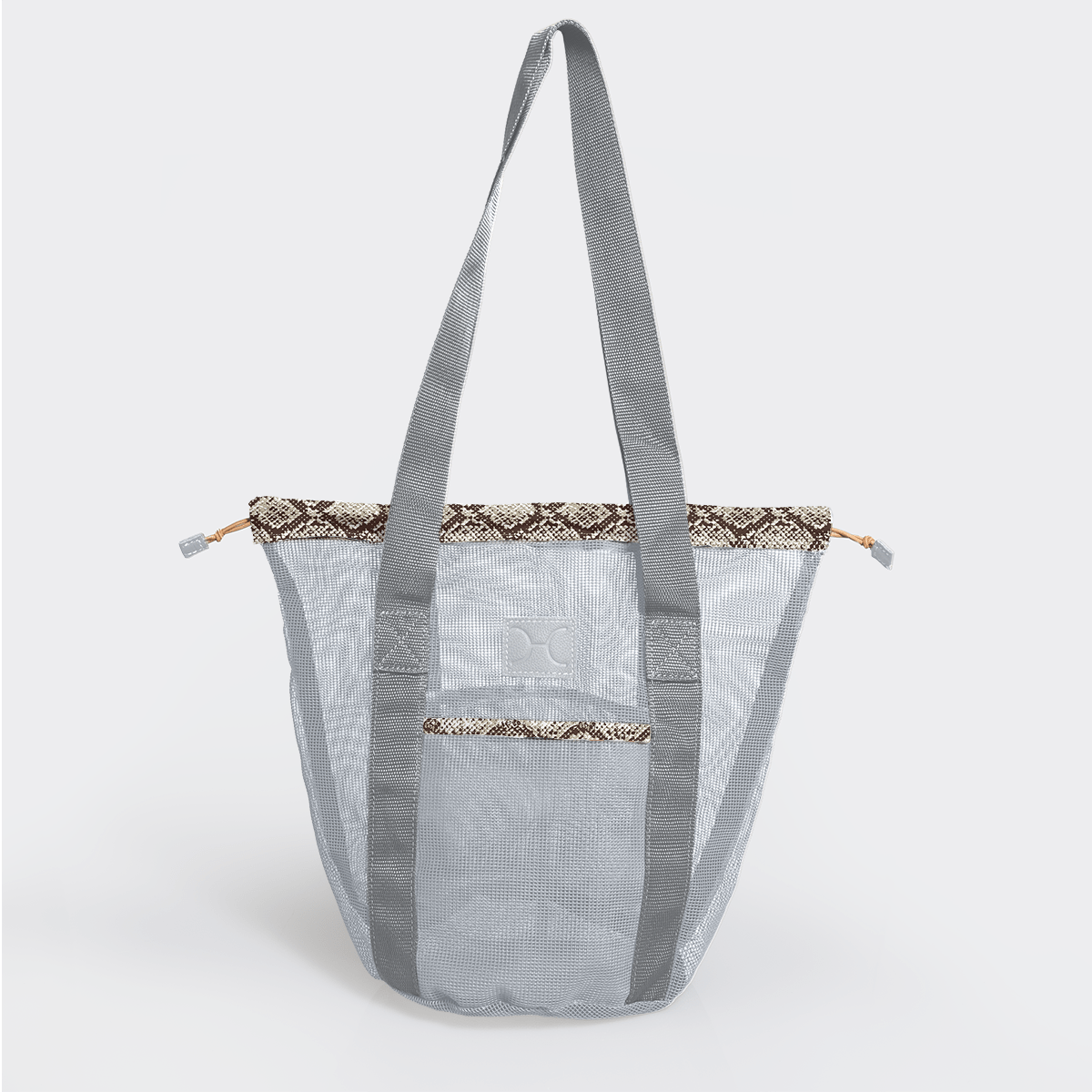 Meshie Bucket Bag | Silver Python - Moody Utility Shopper Bag by Thandana