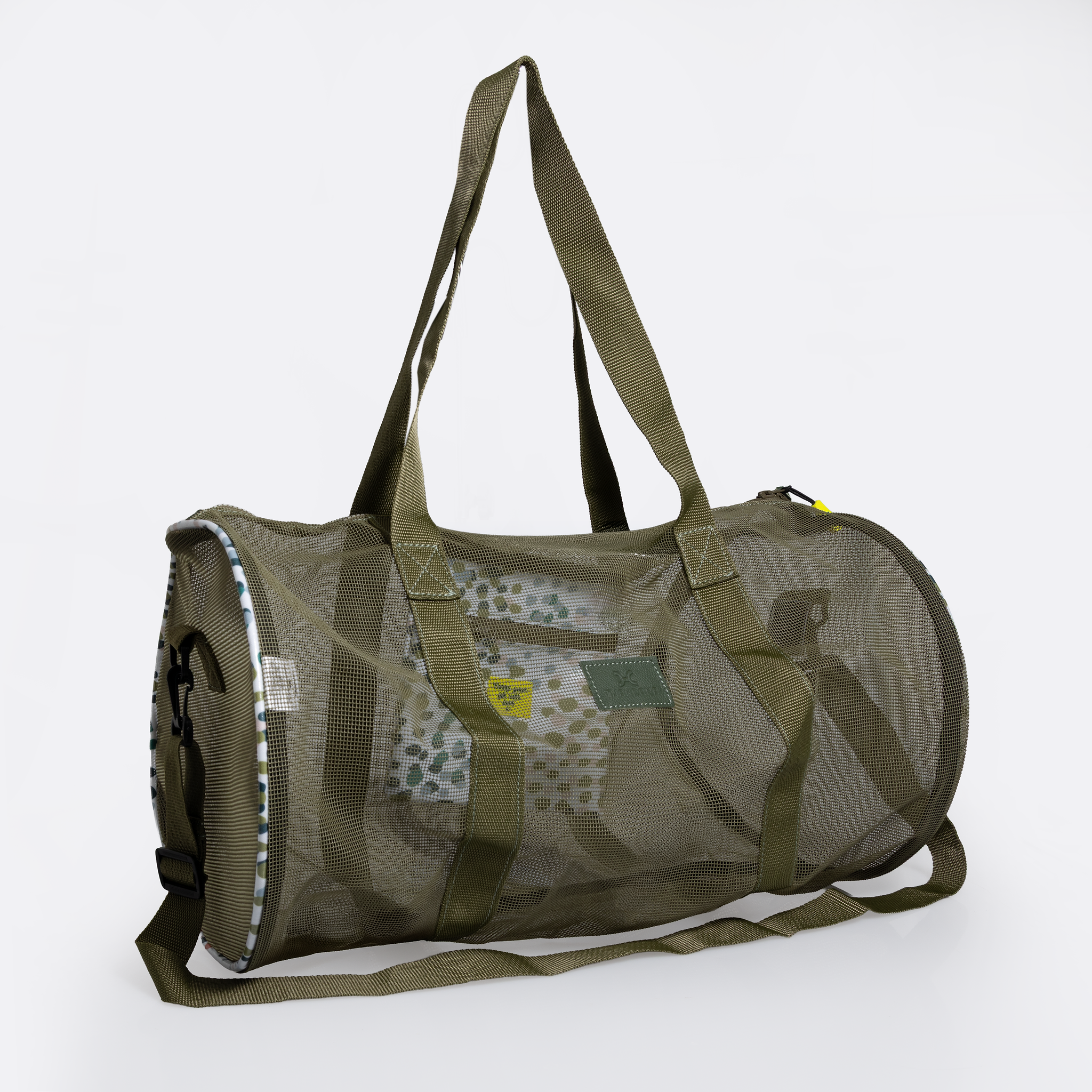 Meshie Duffel Bag | Mixed Colours Olive - Confetti Utility Shopper Bag by Thandana