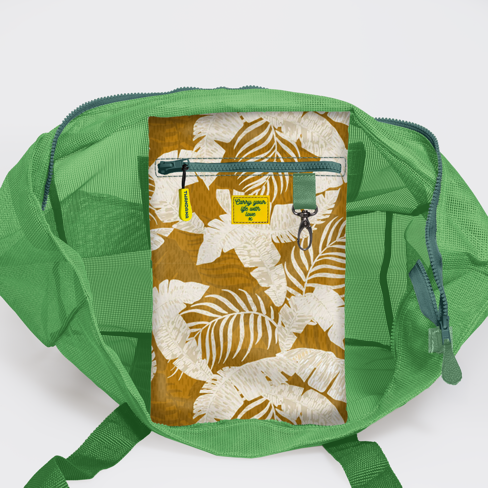 Meshie Jumbo Beach Bag | Apple Fauna - Earth Utility Shopper Bag by Thandana