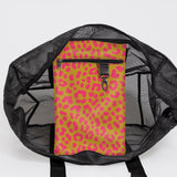 Meshie Jumbo Beach Bag | Black Cheetah - Preppy Utility Shopper Bag by Thandana