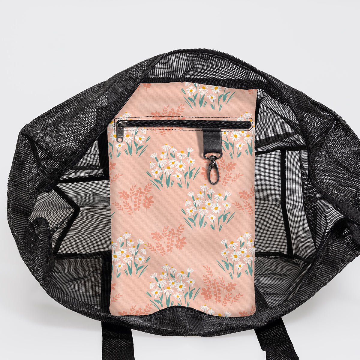 Meshie Jumbo Beach Bag | Black Crazy Daisy - Blush Utility Shopper Bag by Thandana