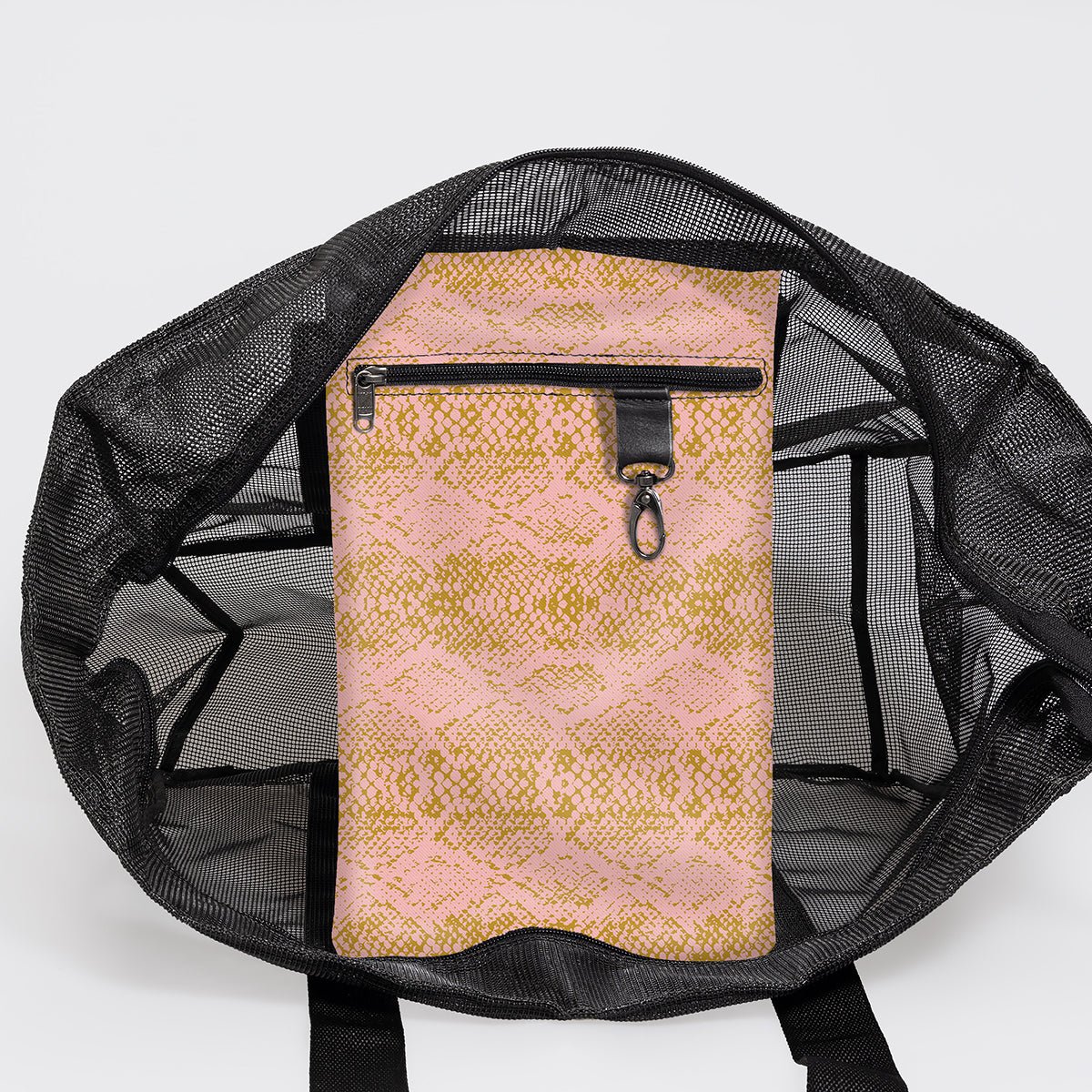 Meshie Jumbo Beach Bag | Black Python - Bloom Utility Shopper Bag by Thandana