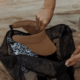 Meshie Jumbo Beach Bag | Black Utility Shopper Bag by Thandana