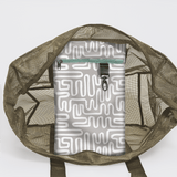 Meshie Jumbo Beach Bag | Olive Geo - Moonstruck Utility Shopper Bag by Thandana