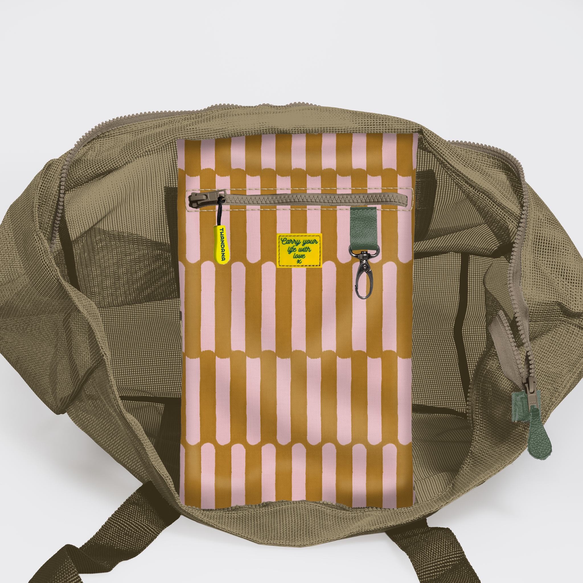 Meshie Jumbo Beach Bag | Olive Indie - Sunset Utility Shopper Bag by Thandana