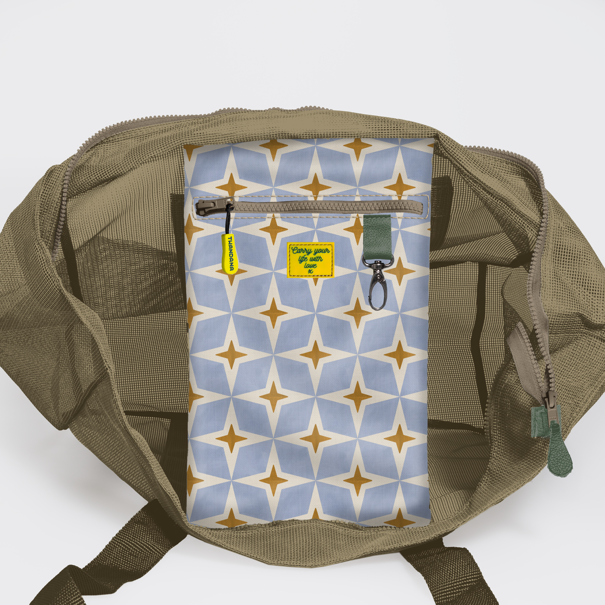 Meshie Jumbo Beach Bag | Olive Nova - Mist Utility Shopper Bag by Thandana