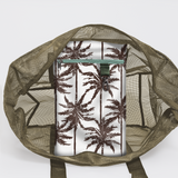 Meshie Jumbo Beach Bag | Olive Palm - Neutral Utility Shopper Bag by Thandana