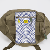 Meshie Jumbo Beach Bag | Olive Scale Away with me - Blue Utility Shopper Bag by Thandana