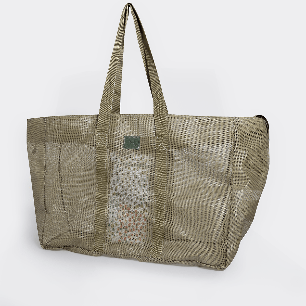 Meshie Jumbo Beach Bag | Olive Utility Shopper Bag by Thandana