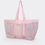 Meshie Jumbo Beach Bag | Pink Crazy Daisy - Blush Utility Shopper Bag by Thandana
