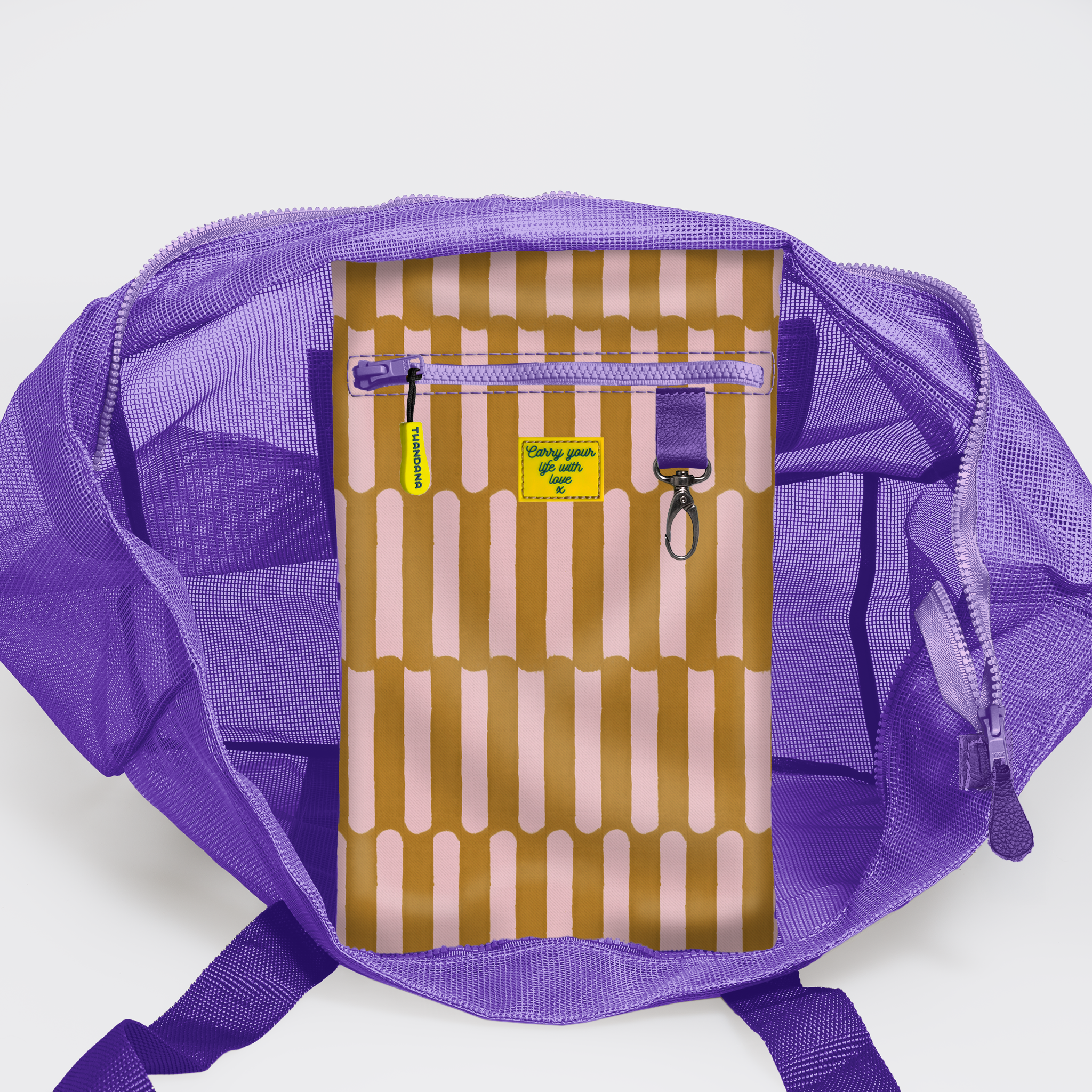 Meshie Jumbo Beach Bag | Purple Indie - Sunset Utility Shopper Bag by Thandana