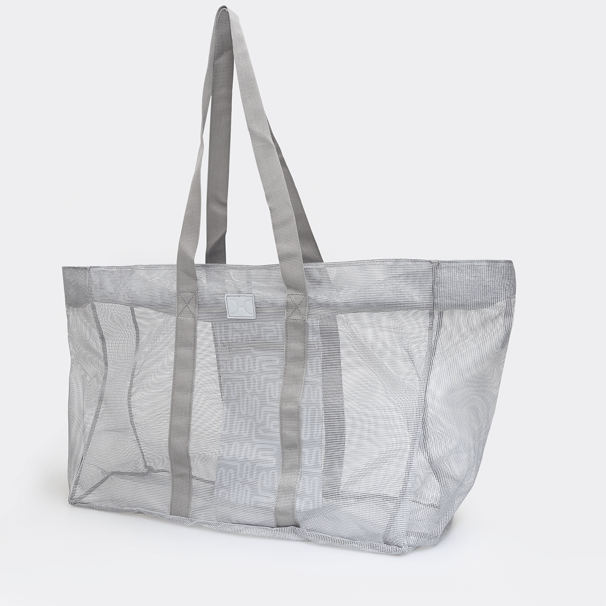 Meshie Jumbo Beach Bag | Silver Utility Shopper Bag by Thandana