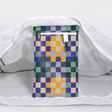 Meshie Jumbo Beach Bag | White Checker - Jet Utility Shopper Bag by Thandana