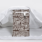 Meshie Jumbo Beach Bag | White Geo - Black Utility Shopper Bag by Thandana