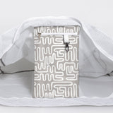 Meshie Jumbo Beach Bag | White Geo - Moonstruck Utility Shopper Bag by Thandana