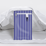 Meshie Jumbo Beach Bag | White Linear - Jet Utility Shopper Bag by Thandana