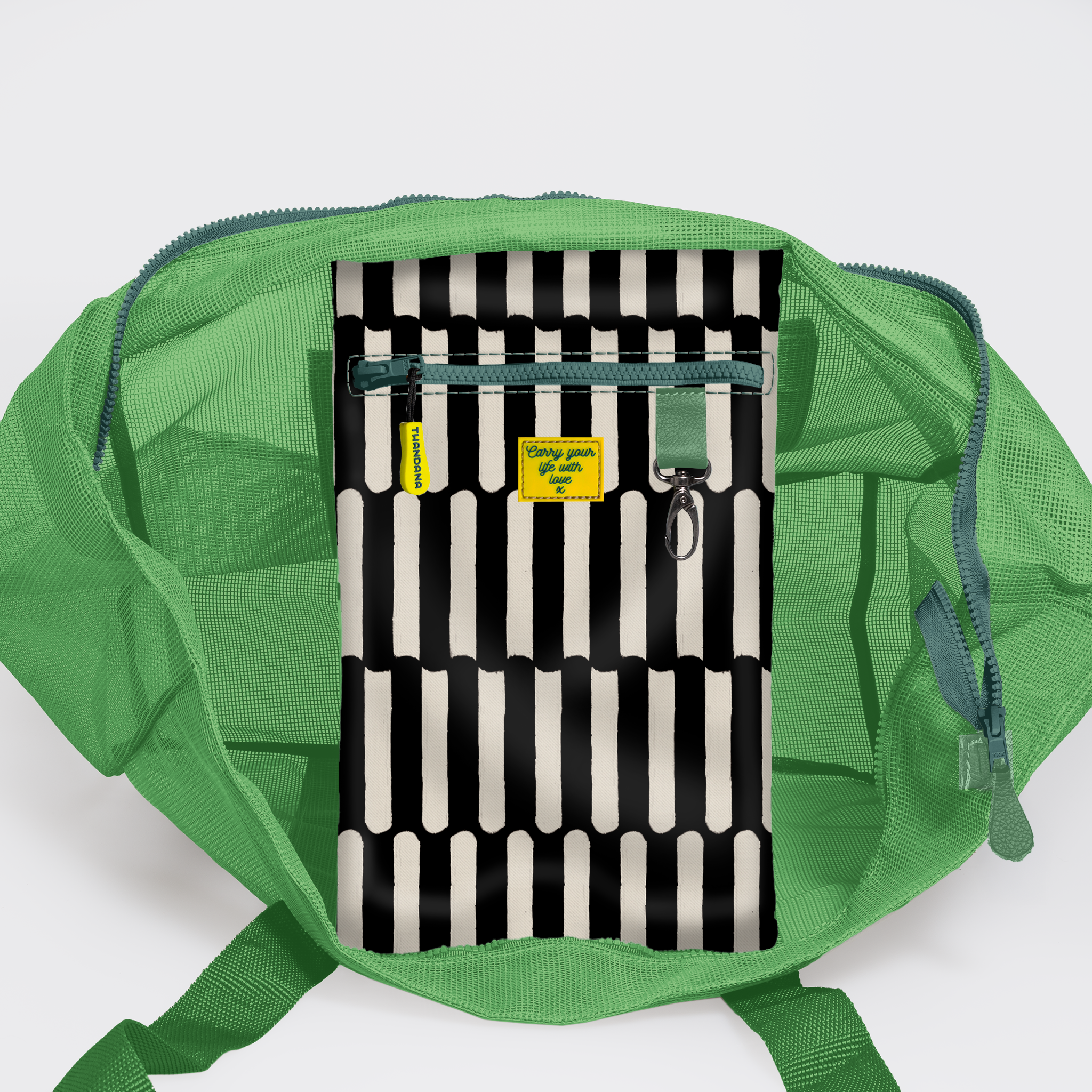 Meshie Large Beach Bag | Apple Indie - Pitch Utility Shopper Bag by Thandana