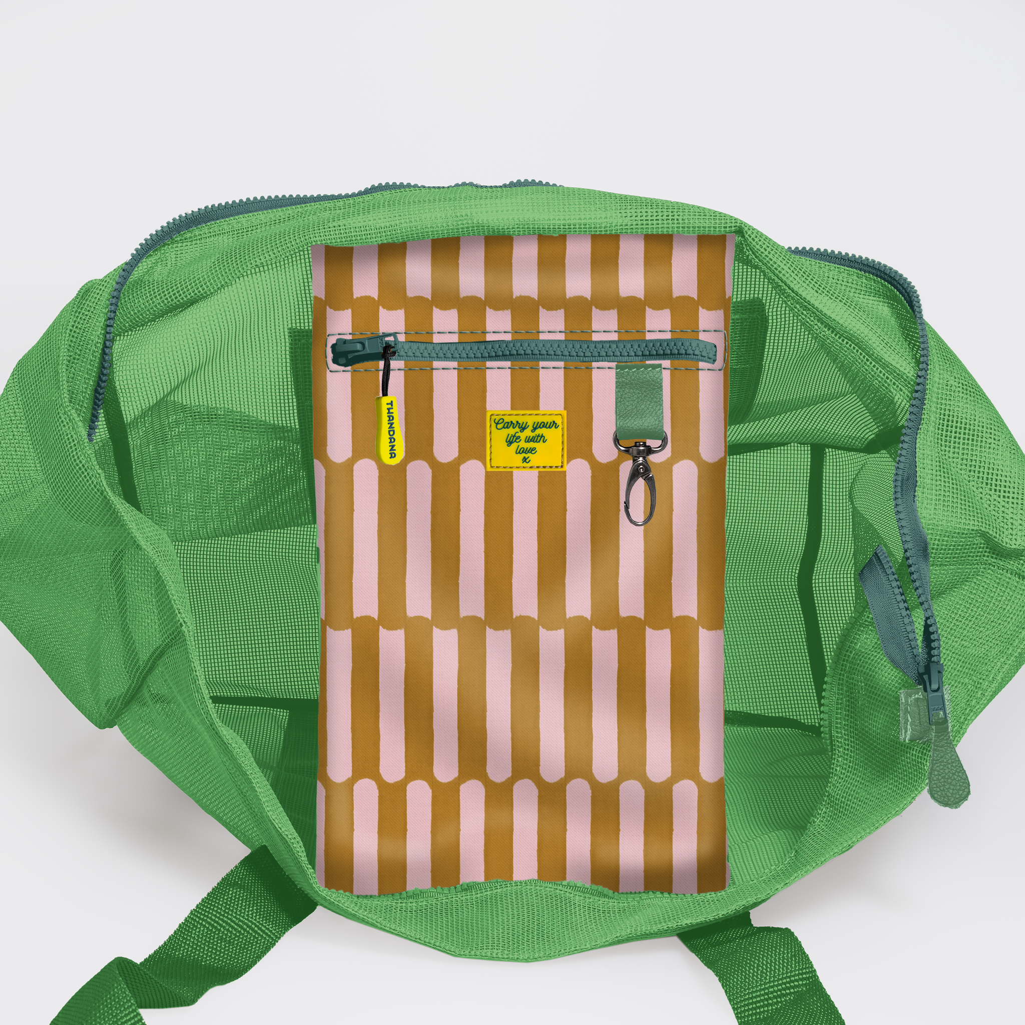 Meshie Large Beach Bag | Apple Indie - Sunset Utility Shopper Bag by Thandana