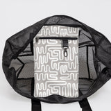 Meshie Large Beach Bag | Black Geo - Moonstruck Utility Shopper Bag by Thandana