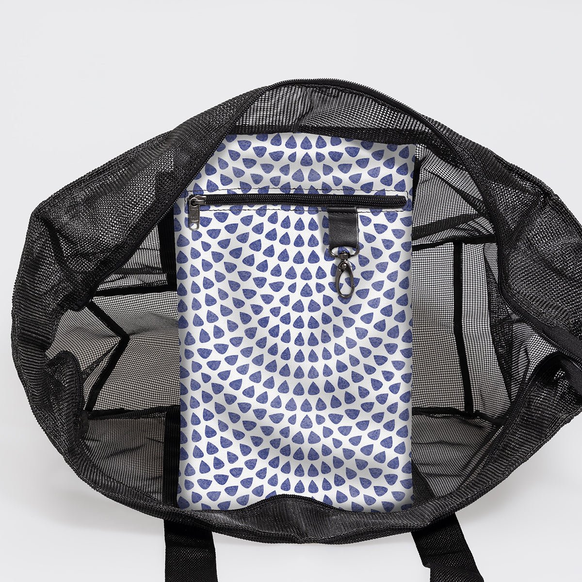 Meshie Large Beach Bag | Black Scale Away with me - Dazzling Blue Utility Shopper Bag by Thandana