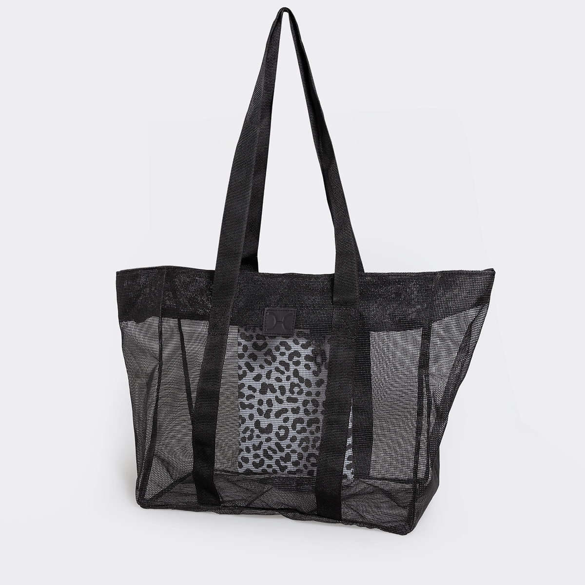 Meshie Large Beach Bag | Black Utility Shopper Bag by Thandana
