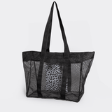 Meshie Large Beach Bag | Black Utility Shopper Bag by Thandana