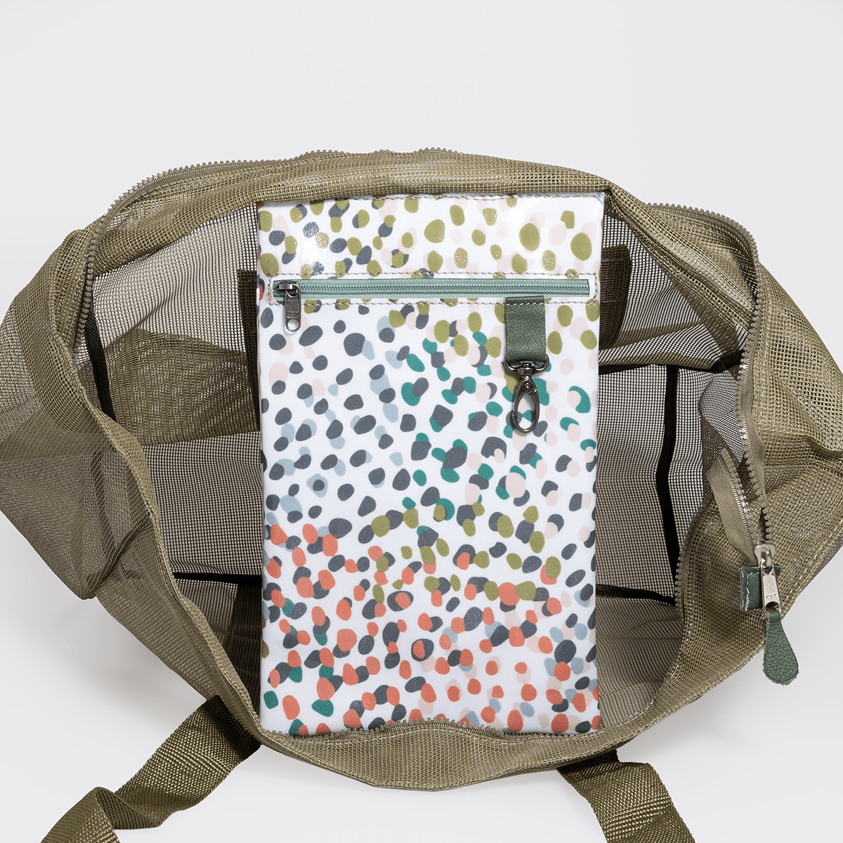 Meshie Large Beach Bag | Olive Confetti - All About Utility Shopper Bag by Thandana