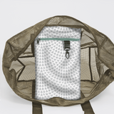 Meshie Large Beach Bag | Olive Scale Away with me - Moonstruck Utility Shopper Bag by Thandana