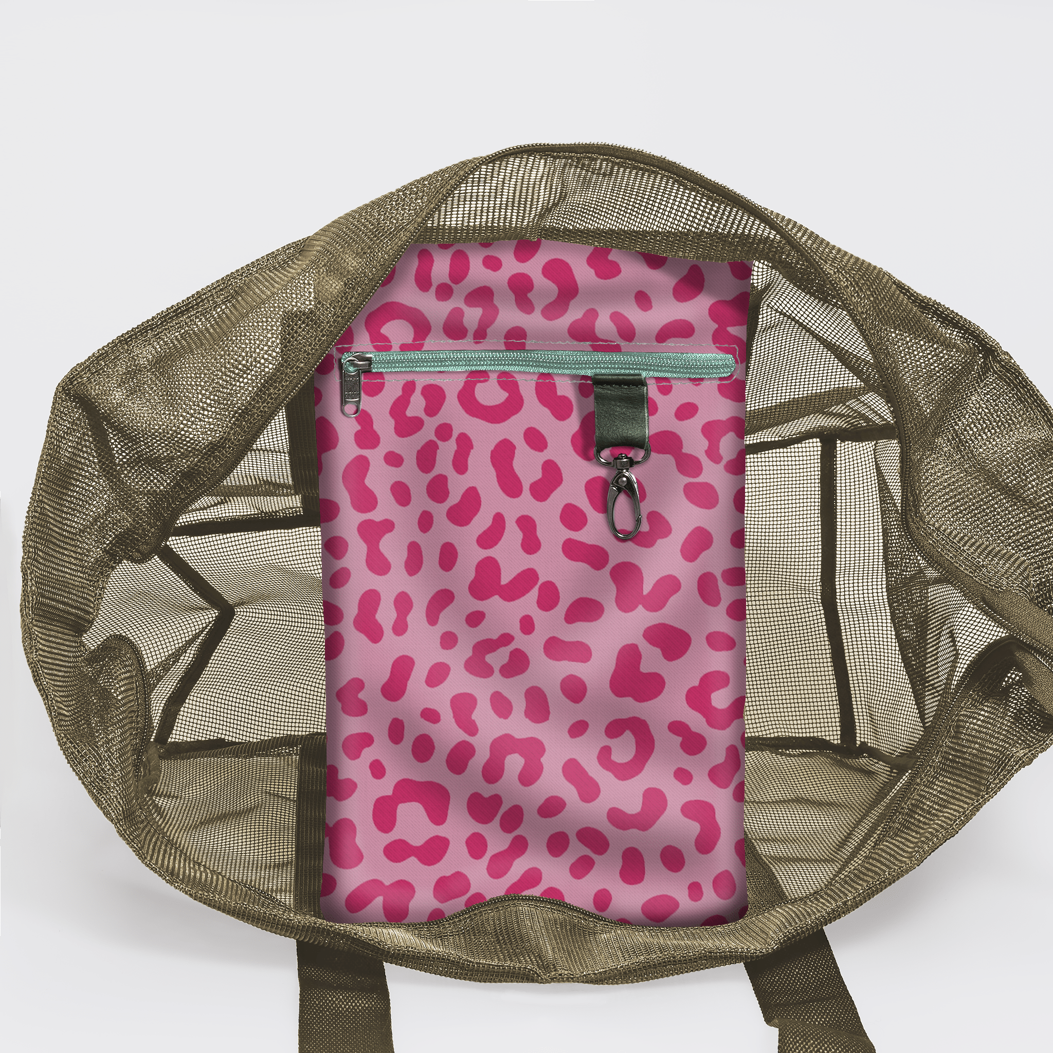 Meshie Large Beach Bag | Olive Utility Shopper Bag by Thandana