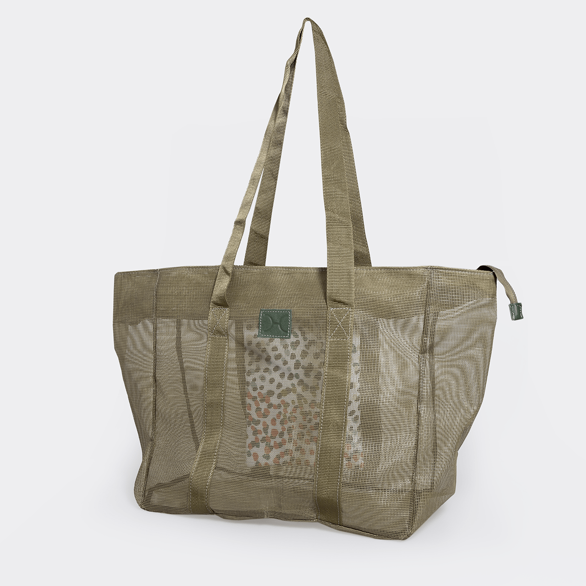 Meshie Large Beach Bag | Olive Utility Shopper Bag by Thandana