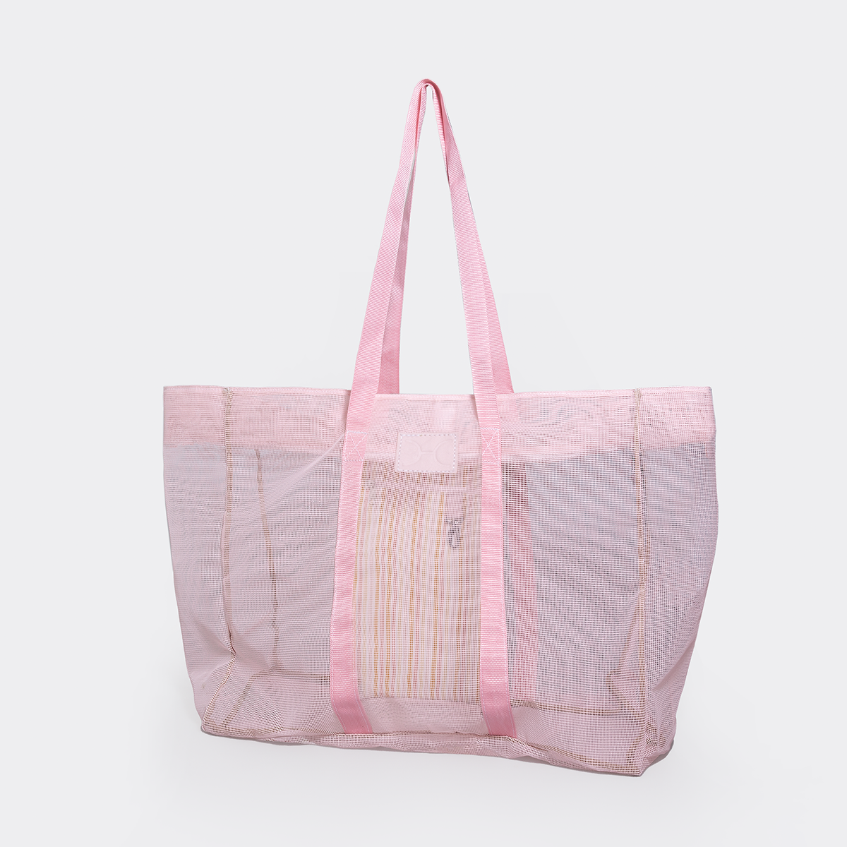 Meshie Large Beach Bag | Pink Crazy Daisy - Blush Utility Shopper Bag by Thandana
